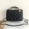 9A Designer 23B Accordion Bag Luxury Handbag Caviar Leather Crossbody 21CM High Imitation Flap Purse with Box