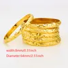 Bangle 8mm 6st/Lot Dubai Gold Bangles For Women Men 24k Color Etiopiska armband Afrikanska smycken Saudi Arabia Wedding Bride Gift 230906