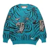 Męskie swetry jesienne zimowe ciężkie tkanina Oneck Wacko Maria Knitted Sweter Mężczyźni Kobiety 1 tagi pełne tygrys jacquard pullover z 230906
