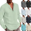 Мужские футболки, мужская модная повседневная весенне-осенняя однотонная классическая рубашка в стиле ретро, топы с цветком