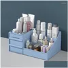 Storage Boxes Bins Large Capacity Cosmetics Organizer Der Box Jewelry Finishing Skincare Desktop Lipstick Stationery Plastic Shelf Dhy9G