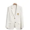 Mulheres ternos blazers misturas blazers feminino para traf mulher highend carta bordado terno tops temperamento elegante negócio zevity roupas femininas 230906