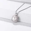 Chains Lefei Jewelry S925 Silver Fashion Trendy Elegant Luxury Diamond-set Square Pearl Pendant Necklaces For Women Party Wedding Gifts