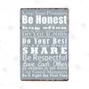 House Rules Metal Signs Family Rules Tin Plate Vintage Shabby Chic Note Plaque Retro Wall Poster Home Decoration Man Cave Home Room Funny Painting30X20CM w01