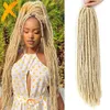 Human Hair Bulks 613 Blonde lange rechte faux locs Synthetische gehaakte haakte haardreadlocks zachte vooraf geknoopte geknoopte gebraden haar x-irster 230906