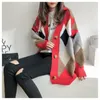 Женские свитера, кардиган, свитер на весну и осень, свободный французский вязаный кардиган в стиле ретро, длина в сетку, красное пальто b012 230905