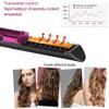 Alisadores de cabelo Alisador sem fio com base de carregamento Flat Iron Mini 2 em 1 rolo USB 4800mAh portátil modelador sem fio seco e molhado usa 230906