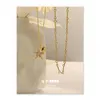 Chains Brass Plated 18K Genuine Gold Ins French Minimalist Summer Seaside Resort Style Starfish Shell Necklace Accessory