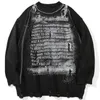 Męskie swetry retro vintage Sweter czarny luźny hip -hop streetwear lister pullover menu ubrania harajuku moda męska swoboda dzianiny 230906