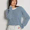 Frauen Pullover Y2k Tops Pullover Pullover Frau 2023 Herbst Mode Trend Gewinde Kontrast Rundhals Kleidung Stricken Gestreiften Harajuku