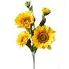 Decorative Flowers Cilected 3pcs Sunflowers Fake Home Wedding Decoration DIY Creative Flower Arrangement Accessories Artificial