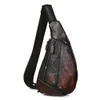 Sacs de taille Marque Hommes Cuir Naturel Rétro Café Tringle Poitrine Pack Sac Design Mâle Sling Bandoulière Une Épaule Sac À Dos Daypack 8807 230905