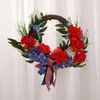 Flores decorativas estrela grinalda patriótica lindamente fino acabamento eco-amigável dia da independência inspirado porta da frente fornecimento doméstico