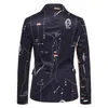 Men's Suits Jacket Fashion One-Button Print Dress Coat Casual Business Male Suit