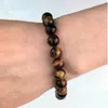 Brin 8mm pierre naturelle perlée bracelet pour hommes femmes à la main Turquoise oeil de tigre violet calcédoine bracelets porte-bonheur bijoux