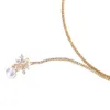 Europäische und amerikanische Vintage Perle Zirkon Halskette Braut Ornament Neuartiges Temperament Hochzeit Strass Halsketten Klassisch