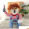 犬のアパレルペット変革ドレス面白いハロウィーンナイフ犬服猫