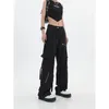 Damenhose Capris Vintage Y2K American High Dtreet Hiphop Reißverschluss Multipocket Overalls Lose gerade lässig weite Beine für Männer und Frauen 230905