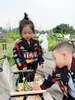 Jacken Jaket Anak anak Mode Jalan M Kacang Cetak Kerah Bulat Mantel Longgar Anak Laki laki dan Perempuan Harajuku Casual Hangat Atas Musim Gugur Dingin 230905