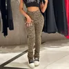 Womens Pants Striped Knitted Fashion High Waist Stacked Tight Trousers Black and White Long Pant Streetwear Y2K 230905