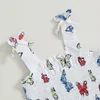 Zestawy odzieży Suefunskry Kids Girls Spodnie Ustaw bez rękawów Butterfly Camisole z elastyczną talią podarte dżinsy letnie ubrania 1-6 years