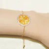 Bracelets à maillons Mode européenne et américaine Bracelet en argent sterling S925 Femme Incrustation Diamant Citron Orange Personnalité Anti-allergie Ins