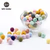 Teethers Toys Lets make Silicone Beads 15mm 20pcs DIY Threaded Silica BPA Free Months Spiral Food Grade Teething 230905