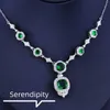 Chaînes 2023 Tendance Imité Émeraude Diamant Collier Blanc Or Couleur Mariage Chocker Femmes Mariée Fiançailles Fine Bijoux