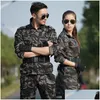 Men'S Tracksuits Mens Sets Snow Camouflage Military Uniform Tactical Suit Men Hunting Clothing Working Clothes Cs Wear Drop Delivery Dhs1P