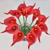 Fleurs décoratives 10PC PU fausse fleur artificielle Calla Lily Bouquet pour mariage nuptiale maison Table décor