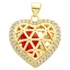 Charms Supplie Heart Crystal Pentagram Guldsmycken gör färg Mikro Pave Dangle Diy Pendant Supplies Earring Halsband