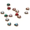 Breloques plaqué or coeur alliage pendentifs bricolage strass zircone cristal