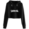 Kobiety z kapturem Sabrina Crop Women Anime emo Estetic Kpop Kpop Pullover dla dziewcząt