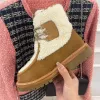 designer Luxury Hairy ankle boots women classic winter Spliced wool cold protection casual shoes lady Vintage triumphal arch thick bottom Martin boots