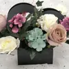 Envoltório de presente oco amor coração em forma de caixa de flores de papel com embalagem de alça para flores de casamento dos professores do dia das mães