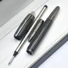 Luxury Black Carbon Fiber Crystal Star Rollerball Pen Stationery Office School Supplies Writing Smooth Ball Point Pennor som gåva