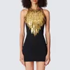 New Designer Women Milan Runway Dresses Sleeveless O neck Female Sexy Crystals Beading Sequin Slim Short Sheath Bodycon Party Club Wear Dress Vestidos