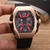 Luxury Watch for Man Quartz Stopwatch Man Chronograph Watches Rostfritt Steel Wrist Watch Leather Band FM06258E