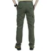 Mężczyzn Style wojskowy Ładunki Mężczyźni Summer wodoodporne oddychające samce spodnie Joggers Army Pockets swobodny plus rozmiar 4xl 230906