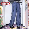 Damen Jeans Harajuku Y2k Süße Sommer Strumpfband Lange Kürbis Lolita Casual Hosen JK Garn Japanische Kawaii Rüschen Laterne Shorts