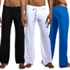 Мужские брюки, мужские повседневные однотонные свободные брюки для йоги с заниженной талией и шнурком для бега 230906