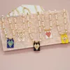 Chains Summer Style Small Fragrant Crowd Fashion Rice Bead Knitted Peach Heart Hanging Tag Pearl Women's Necklace