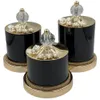 Outros acessórios de mesa em relevo floral cristal metal armazenamento jar cotonete caixa vela garrafa artesanato decoração luxo ouro porca doces 230906