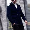 Autumn Winter Casual Long Sleeve Wool Collar Coat Fashion Solid Single Breasted Suit Men Slim Short Woolen Coats