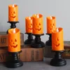 Outros suprimentos de festa de evento Halloween vela luz LED candelabro lâmpada ornamentos adereços feliz abóbora decoração colorida 230906