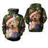 Мужские толстовки с милой собакой и рождественским подарком 2023 S с капюшоном, европейские размеры, мужские/женские топы, рождественская одежда, свитер с 3D принтом, пуловер