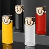 Tragbares Mini-Metall-Feuerzeug mit elektronischer Presse, aufblasbar, winddicht, RJ1D