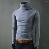 Suéter masculino 2023 outono inverno coreano puro gola alta pulôver masculino fino quente grosso caxemira tricô suéter pullovers