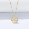 Kettingen S925 sterling zilver ronde micro-zirkoongelegde ketting dames hiphop volledige diamant trendy coole stijl sleutelbeenketting hanger