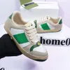 Men's and Women's Woven Belt Splice Leather Sports black sneakers Old Vintage Red Green Full Small Dirty Shoes Screener Series